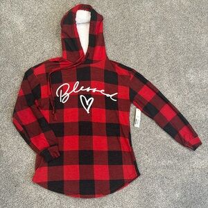 NWT Buffalo Plaid Hooded Long Sleeve Pullover